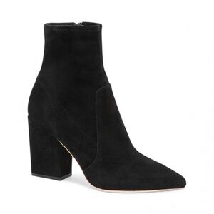 EUC Loeffler Randall Isla Black Suede Slim Ankle Boots - Size 7B